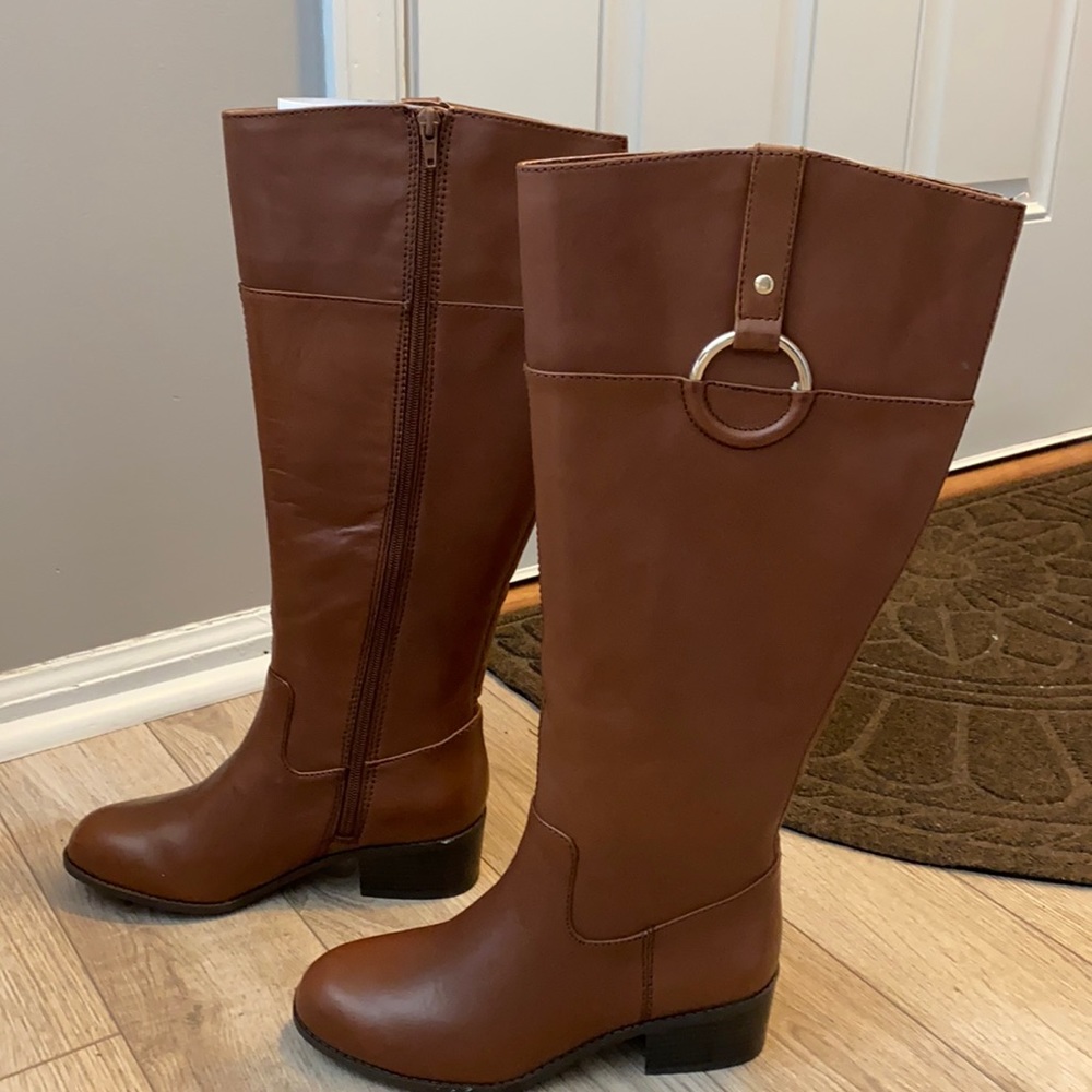 Alfani Leather Wide Calf Boots